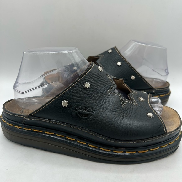 RARE vintage Dr Marten Star Cut Out Studded Slides Made In England Dunnet Sandal - Picture 9 of 17